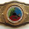 logo belt buckle-gold tone