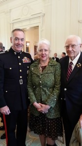 General Joseph Dunford, Commandant of the Marine Corps; Michelle Dillard, Doug’s daughter; Doug Dillard, VBOB President