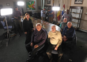 veterans l-r Alfred Shehab,  38th Cavalry; John Schaffner, 106th ID; Mike Levin, 7th AD;  Doug Dillard, 82nd AB