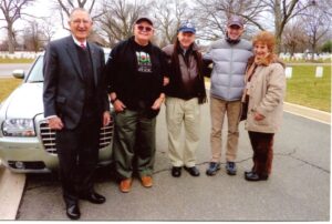 (l-r) Bert Rice, Associate; Wayne Hanson, Chairman Board of Directors, Wreaths Across America; David Bailey, 106th Infantry Division; Tobin Slaven, Director of Communication, Wreaths Across America; Madeleine Bryant, Associate