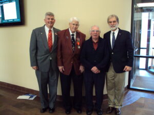 (l-r)  John Mohor, Associate (Art’s son); Art Mohor, 28th ID; Phil Pollock, 87th ID; Duane R. Bruno, Associate/Treasurer