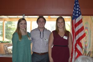 Three of the six scholarship winners: Margaret Grace Lyon, William Young, and Caitlin Fournier. Not pictured: Carley Naugher, Christine Lemmerman, and Ryan Fournier.