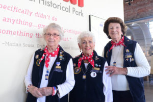 (l-r) Volunteer “Rosies” Marian Sousa, Kay Morrison, and Marian Wynn 
