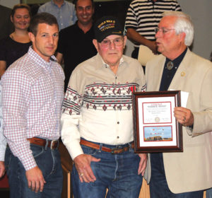 “Cowboy” Morris travelled to Tahlequah, Oklahoma to receive an honor from his heritage, the Cherokee Nation. Travelling with him was  family including his grandson Congressman Markwayne Mullin. The award reads: The Cherokee Nation presents the Medal of Patriotism and the Warrior Award in Appreciation of Military Service to Kenneth Morris U.S. Army.